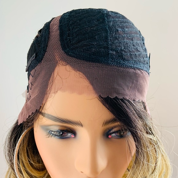 Gorgeous Ombre Blonde Premium Fiber Lace Front Wig - Picture 5 of 13